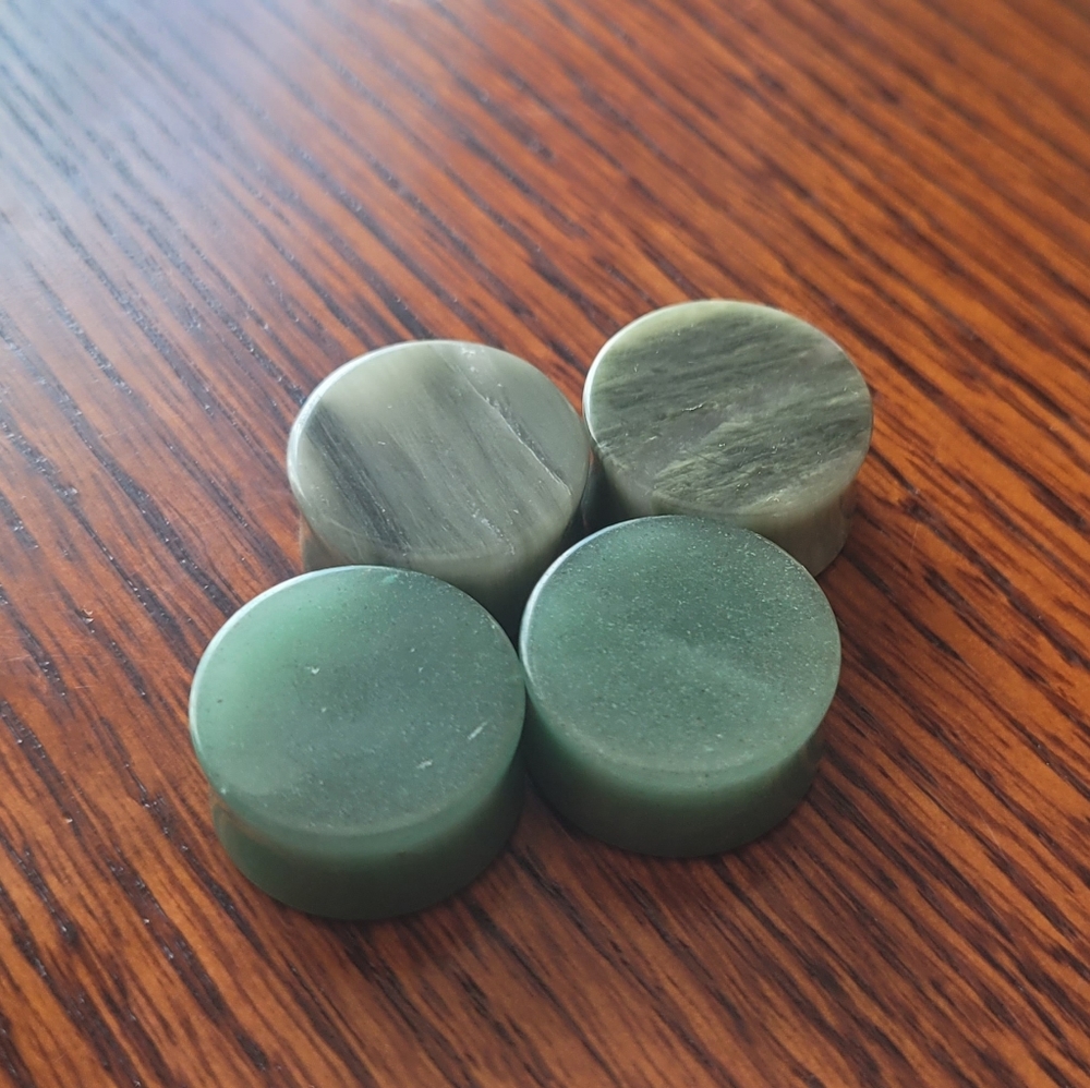 3/4" Green Aventurine handmade 3/4 stone plugs